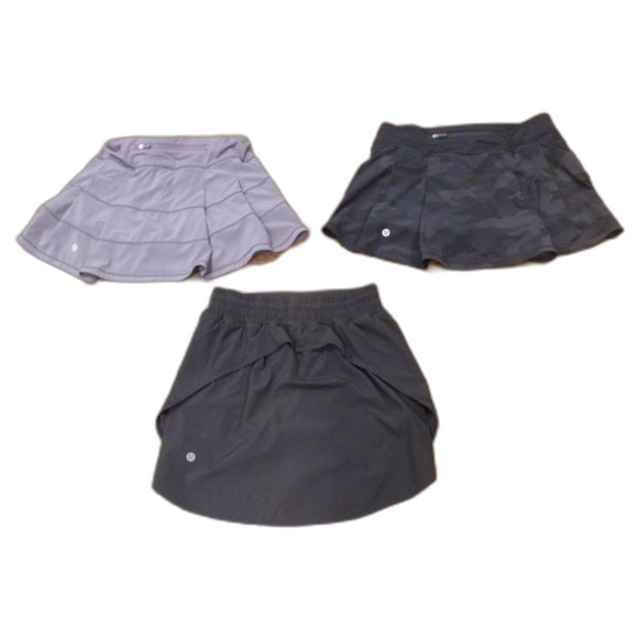 Lululemon Athletica Skort Skirts Gray Black Camo Women's Size 4 Lot of 3 - Picture 2 of 3